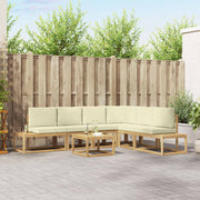 Set vanjskih sofa 5 Komad Bijela i krem Poliester