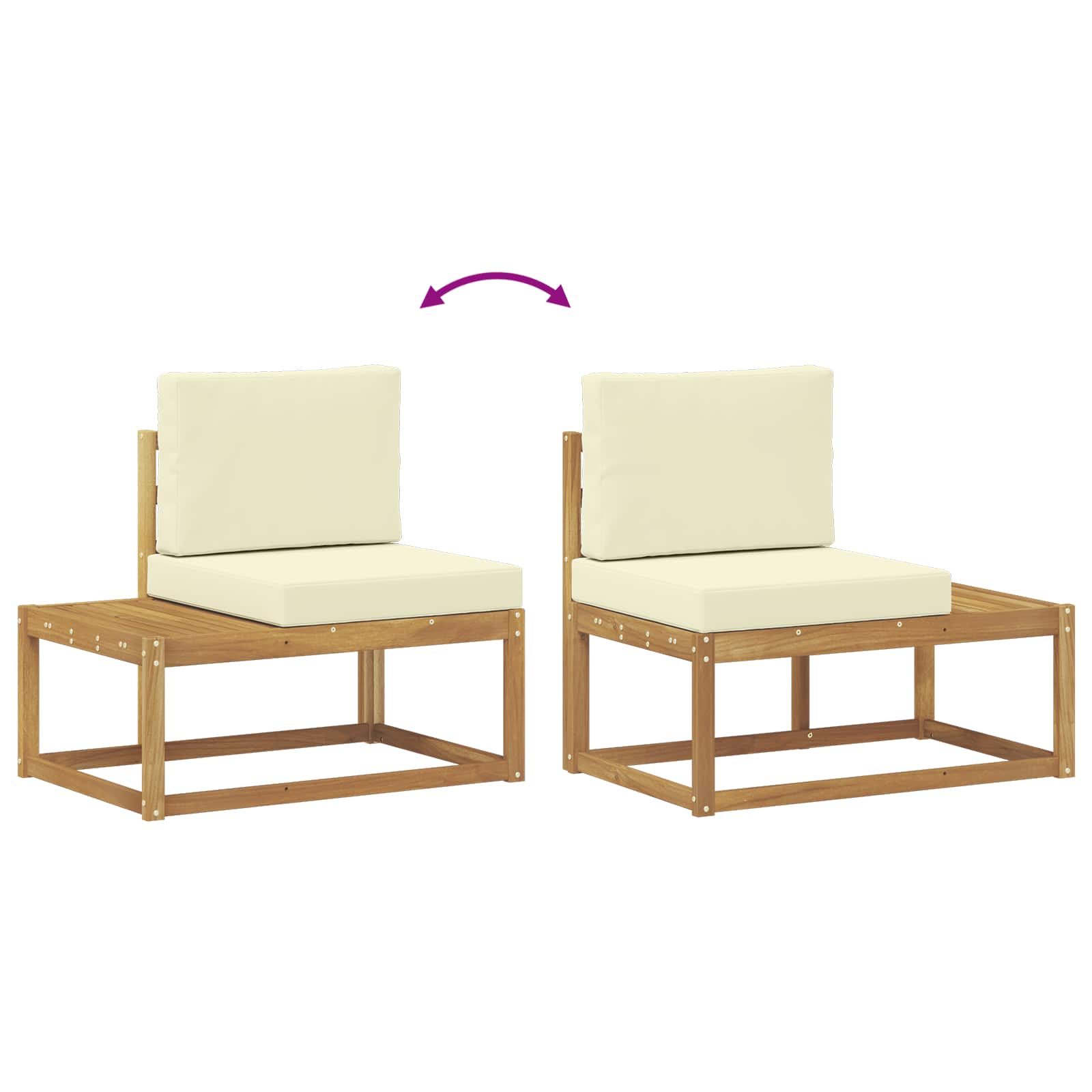 Set vanjskih sofa 5 Komad Bijela i krem Poliester