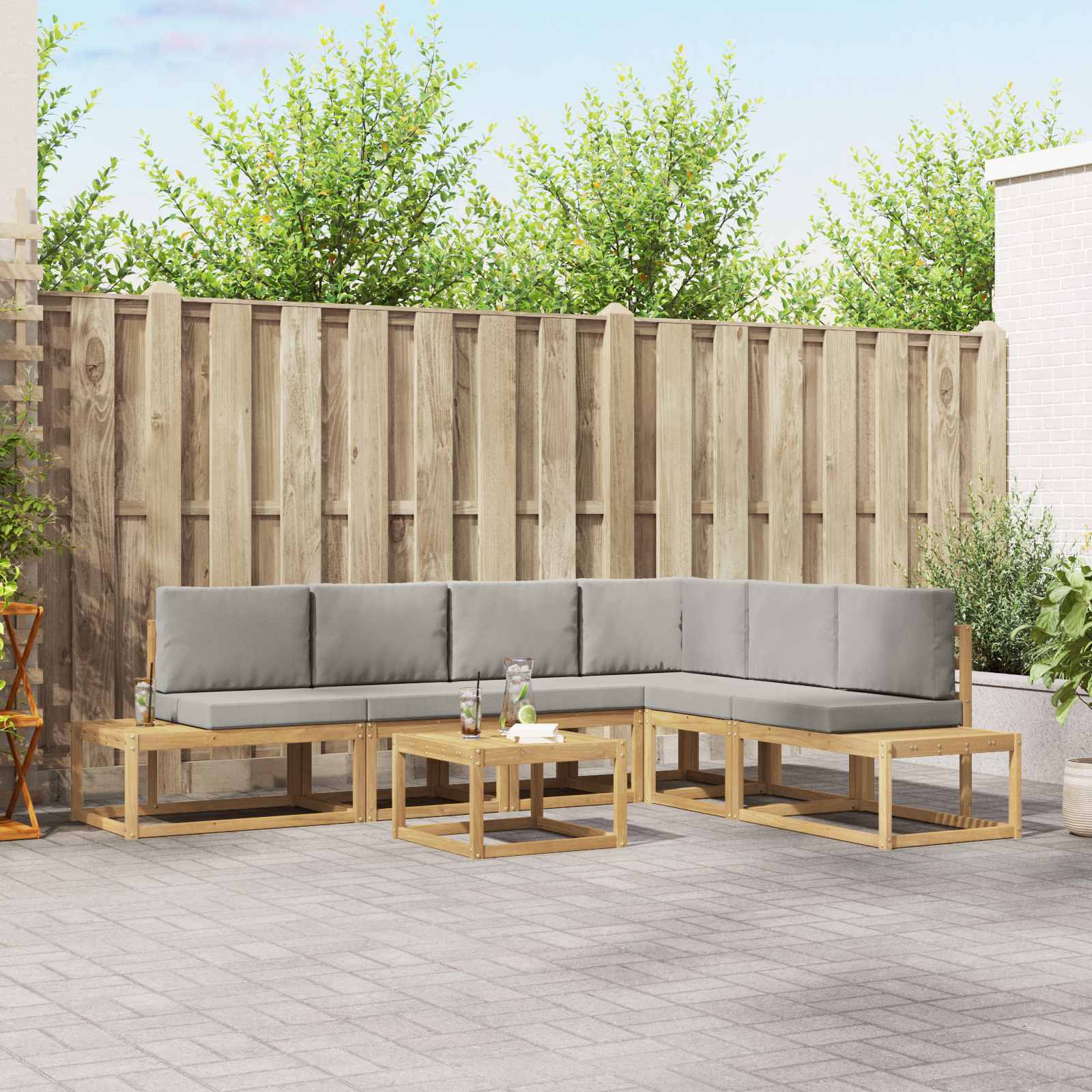 Set vanjskih sofa s jastukom 7 Komad Bijela
