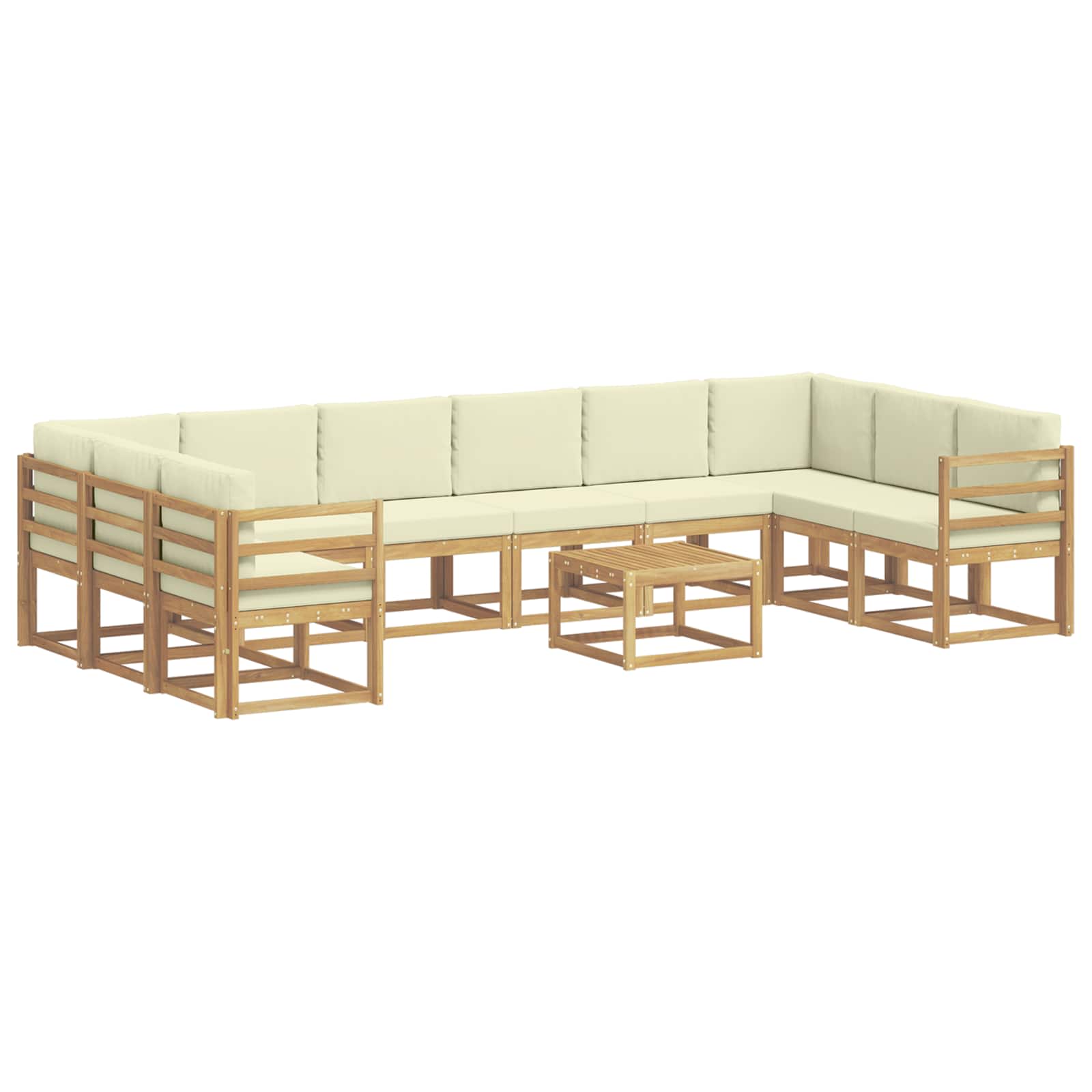 Set vanjskih sofa s jastukom 11 pcs Bijela i krem