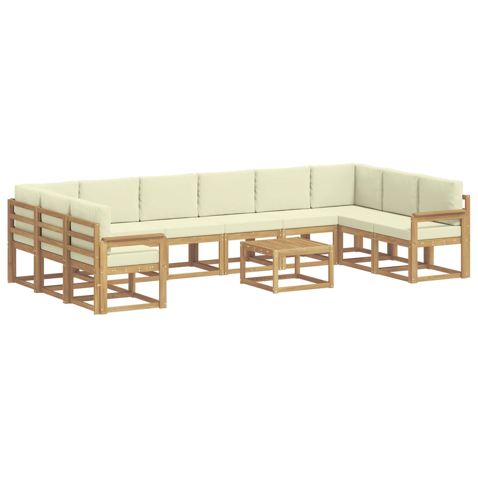 Set vanjskih sofa s jastukom 11 pcs Bijela i krem