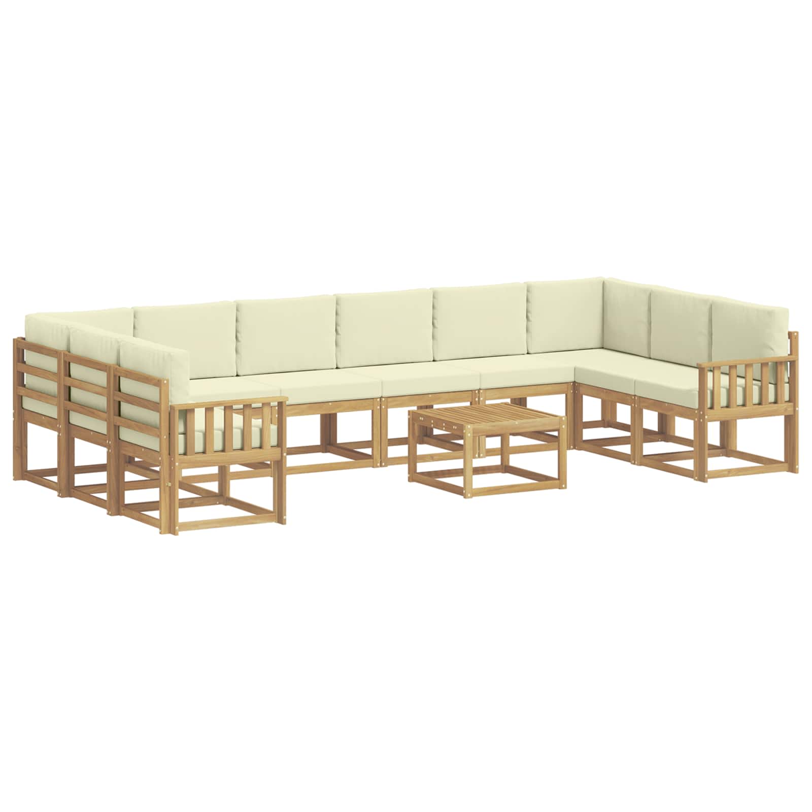 Set vanjskih sofa s jastukom 11 pcs Bijela i krem