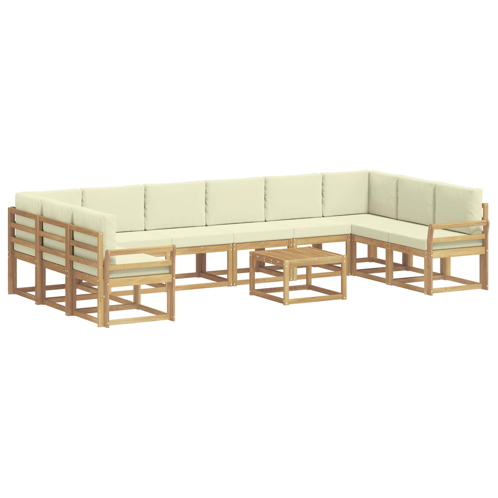 Set vanjskih sofa s jastukom 11 pcs Bijela i krem