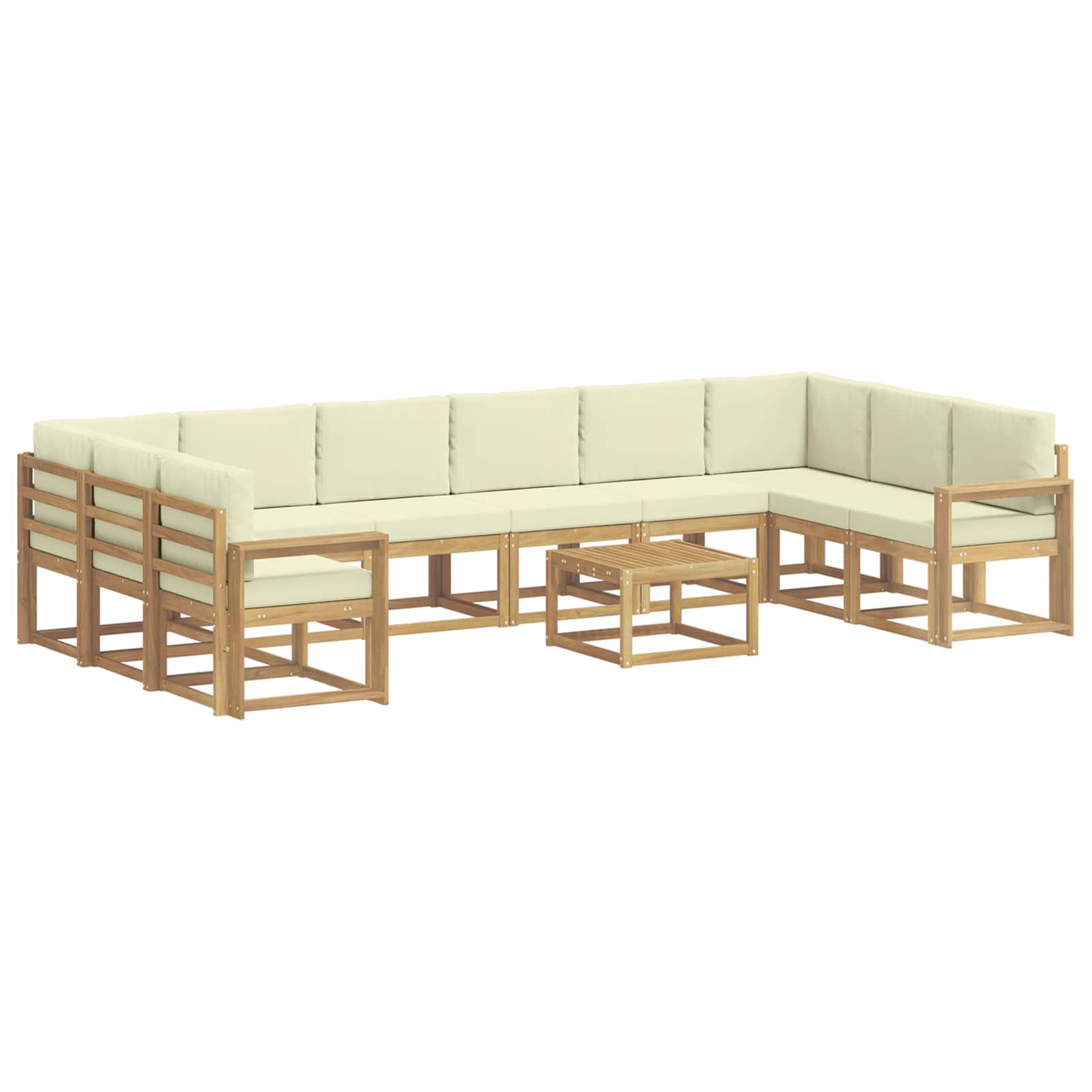 Set vanjskih sofa s jastukom 11 pcs Bijela i krem