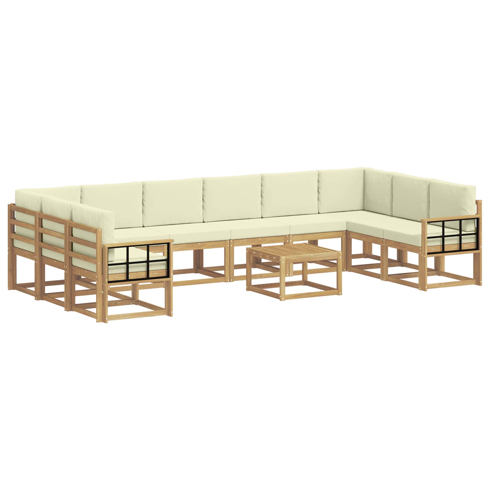 Set vanjskih sofa s jastukom 11 pcs Bijela i krem