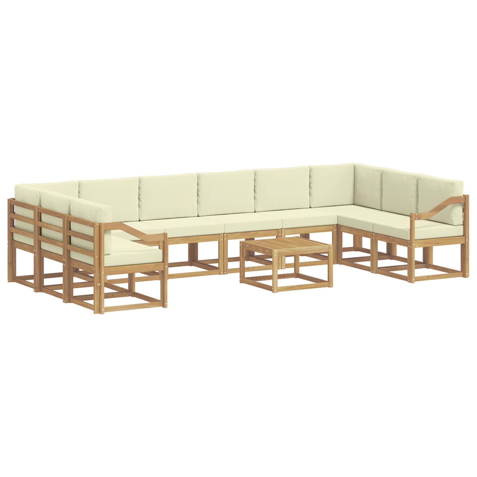 Set vanjskih sofa s jastukom 11 pcs Bijela i krem