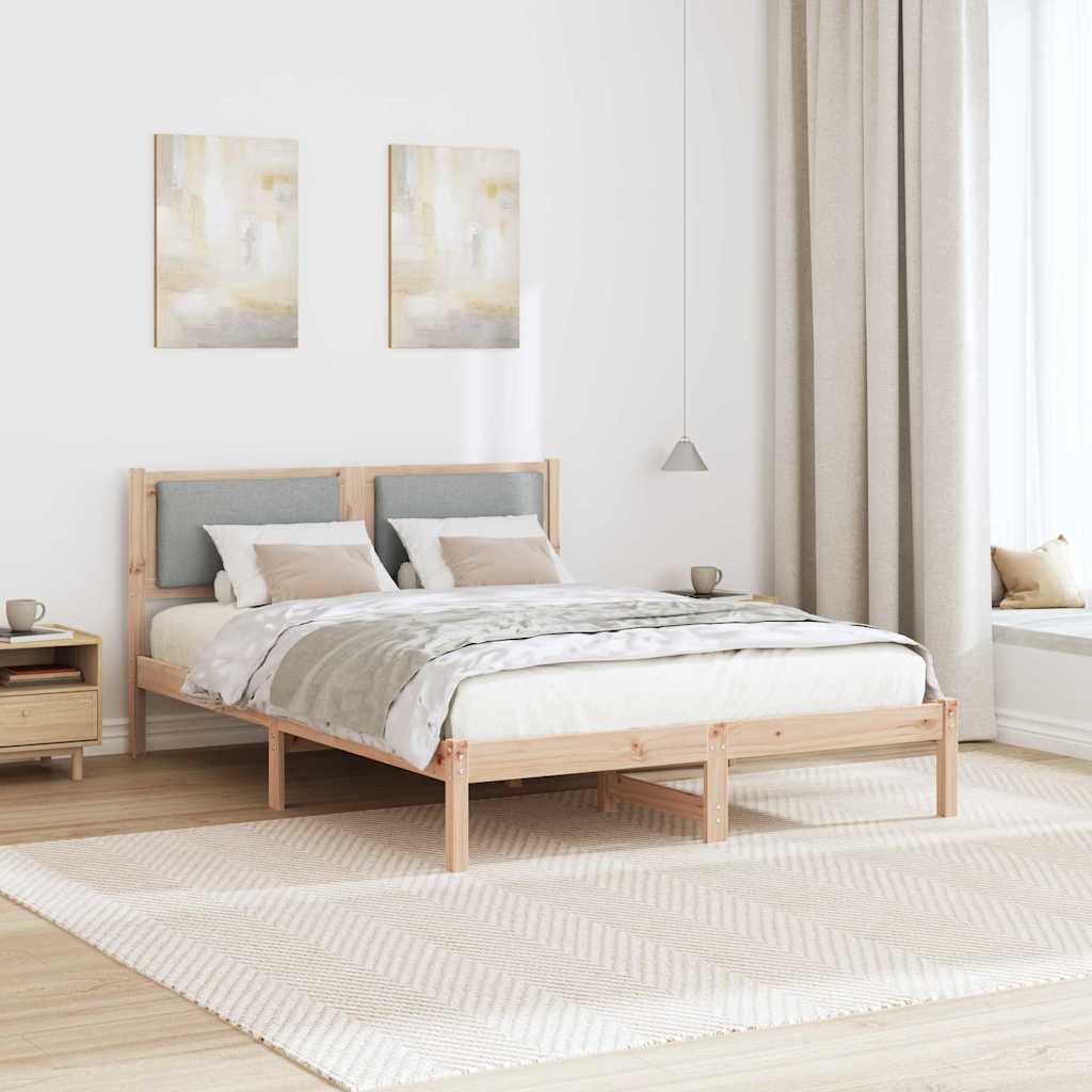 Krevetna konstrukcija s uzglavljem Svijetlo siva 150 x 200 cm Svjetlosiva