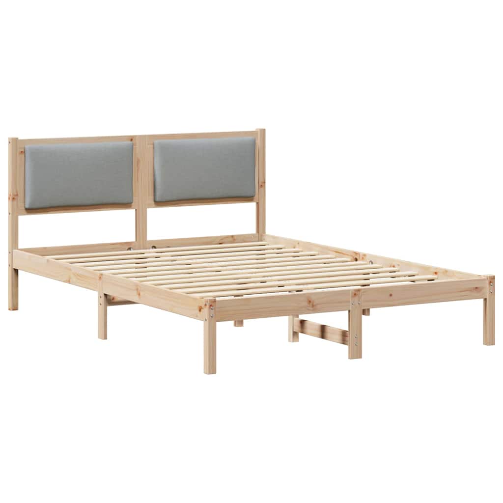 Krevetna konstrukcija s uzglavljem Svijetlo siva 150 x 200 cm Svjetlosiva