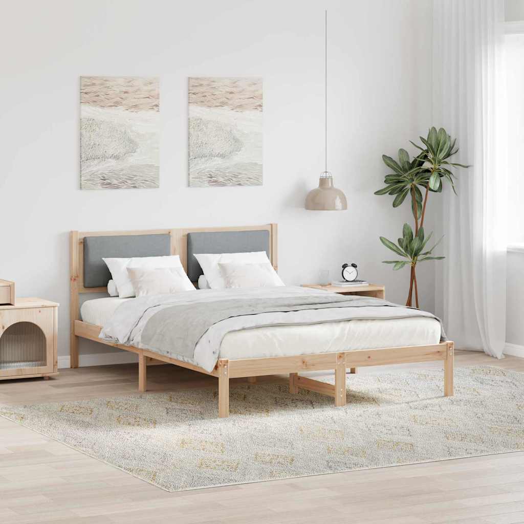 Krevetna konstrukcija s uzglavljem Svijetlo siva 140 x 190 cm Svjetlosiva