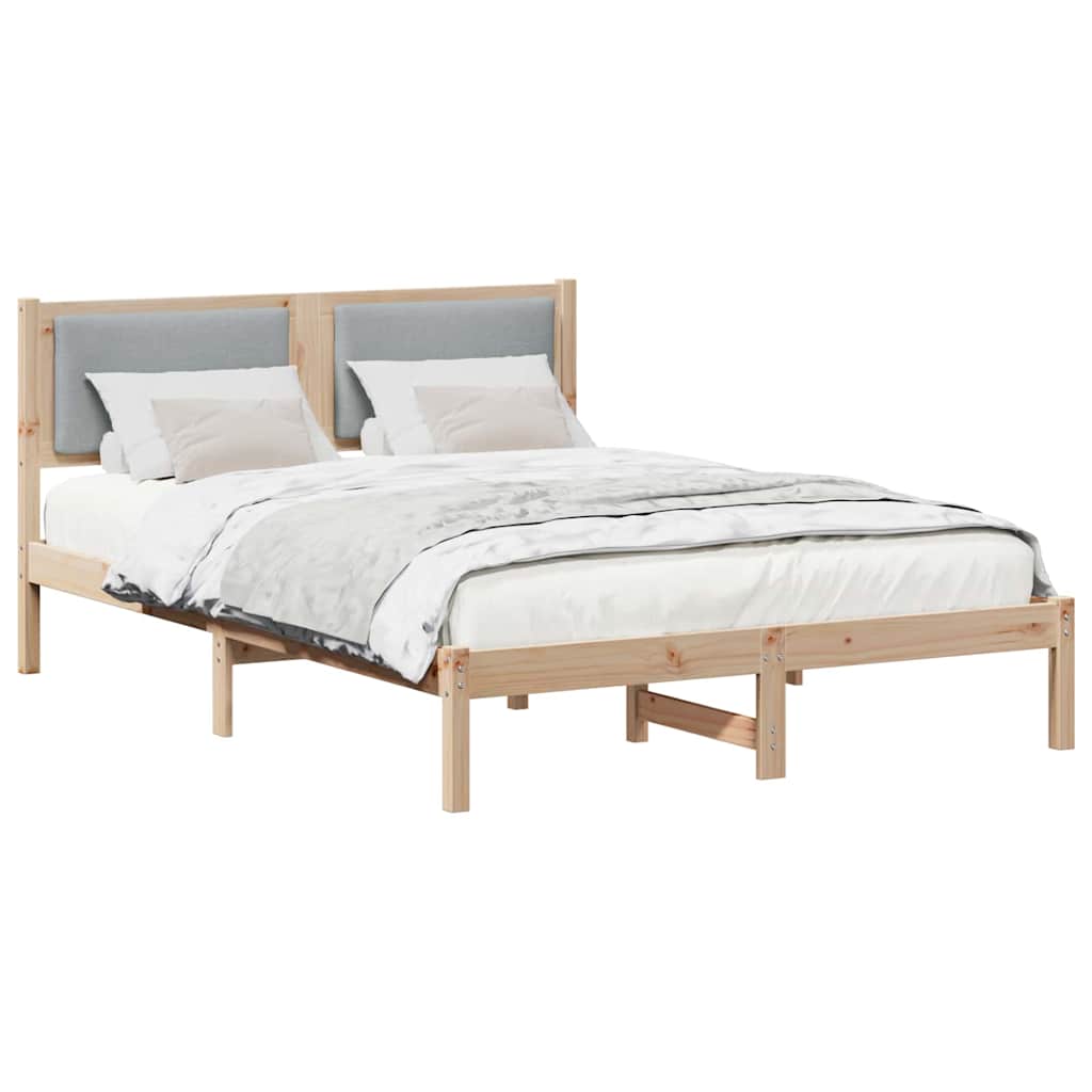 Krevetna konstrukcija s uzglavljem Svijetlo siva 140 x 190 cm Svjetlosiva