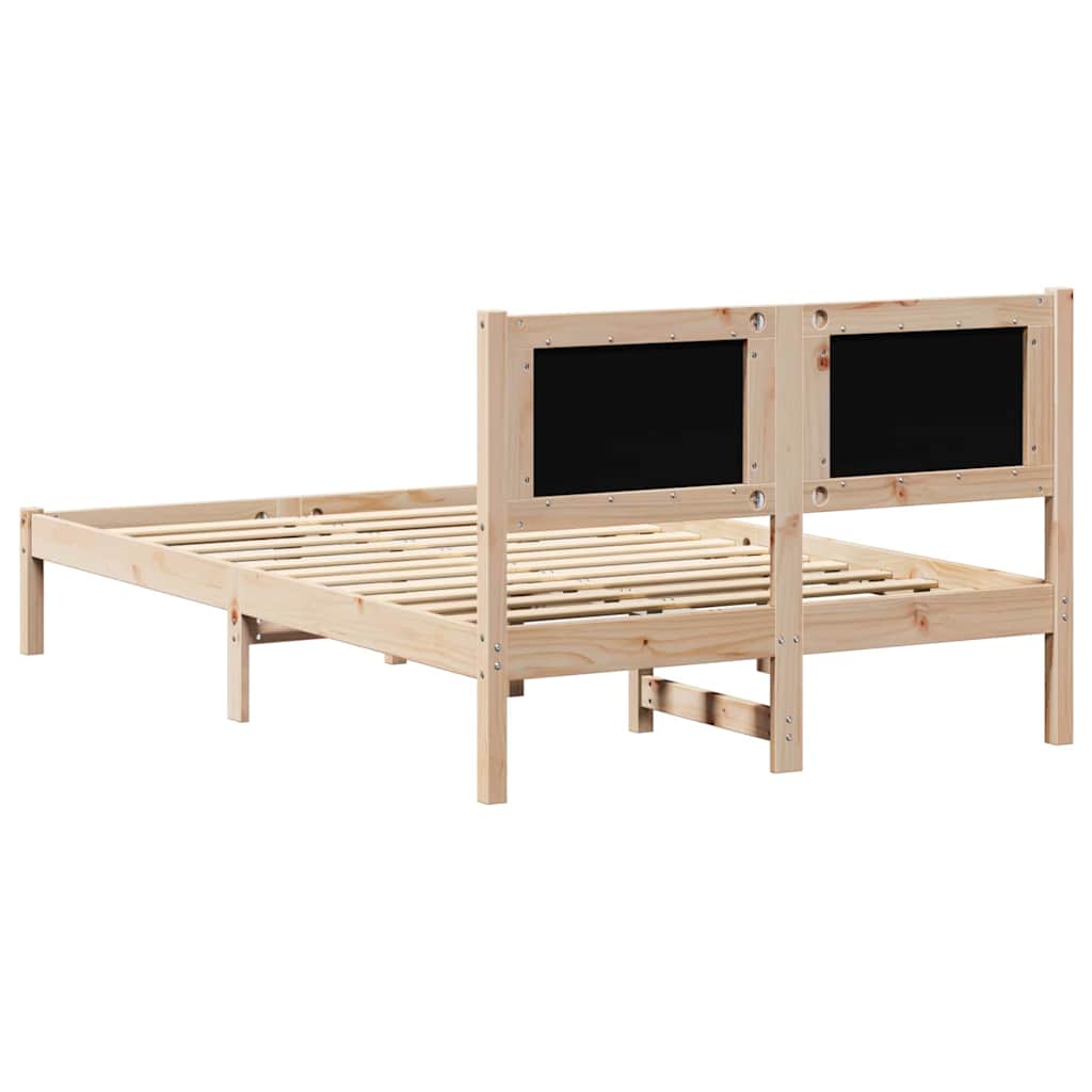 Krevetna konstrukcija Crna 120 x 190 cm Čvrsto borovo drvo Smeđa