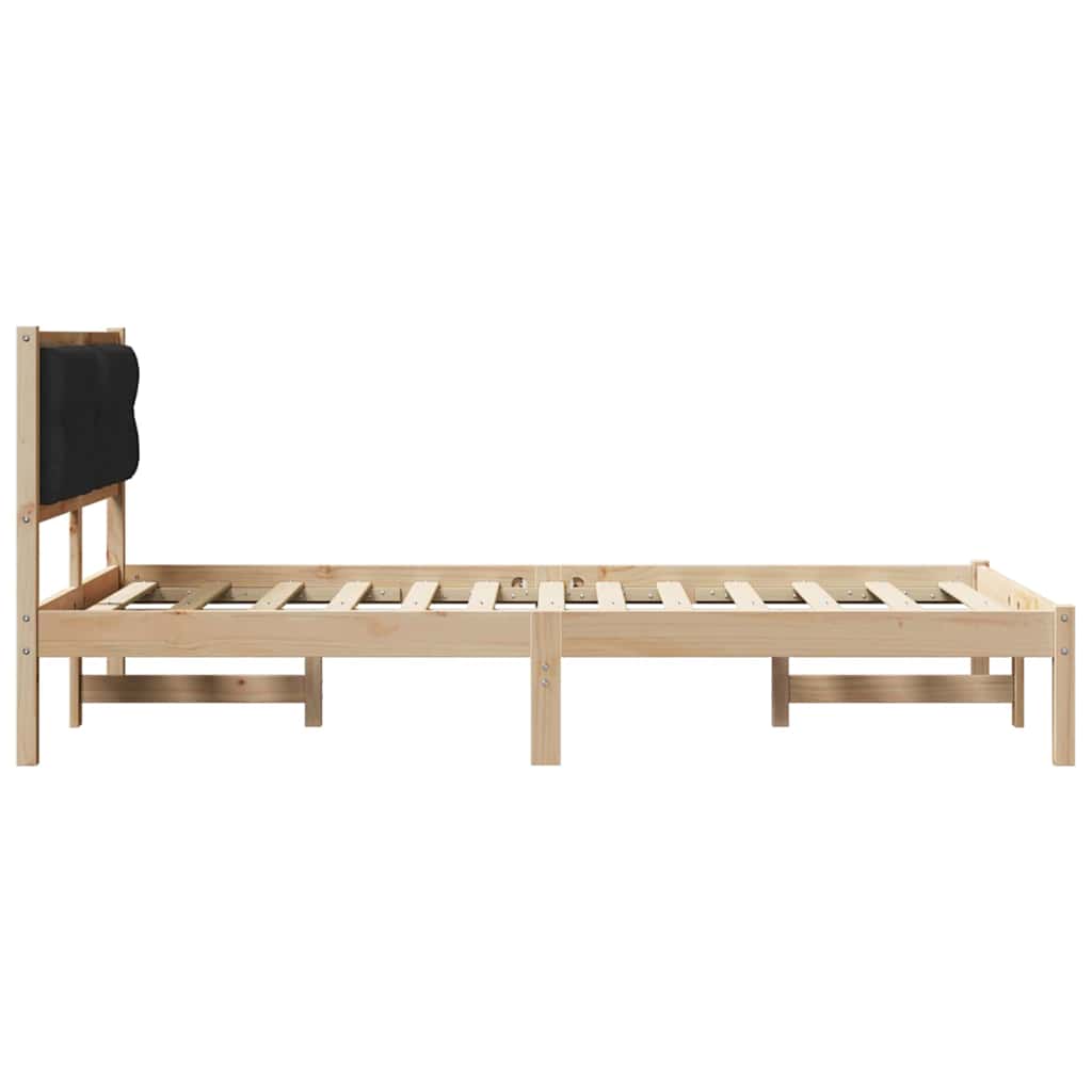 Krevetna konstrukcija Crna 120 x 190 cm Čvrsto borovo drvo Smeđa
