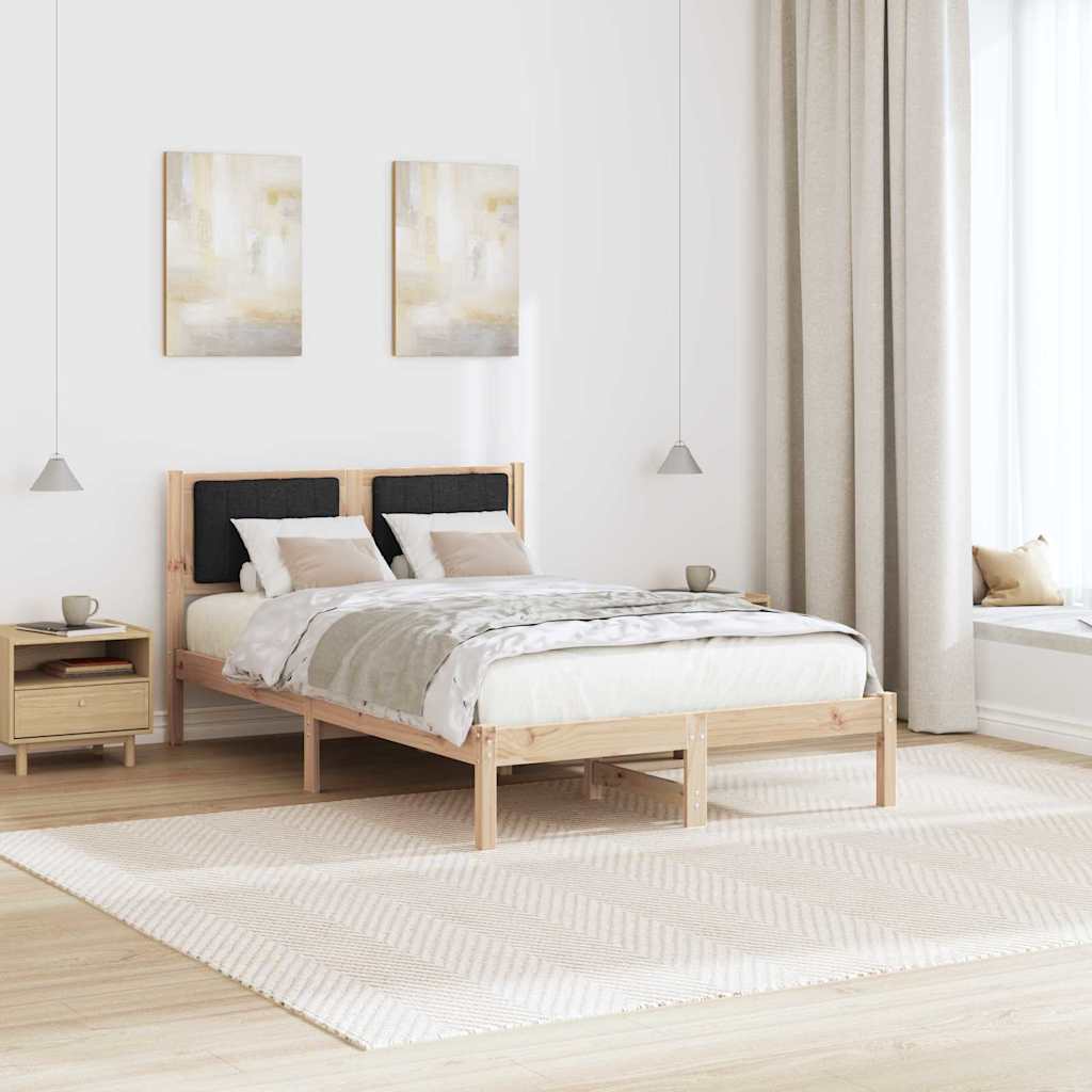 Krevetni okvir s tapiciranim uzglavljem Crna 120 x 200 cm Smeđa