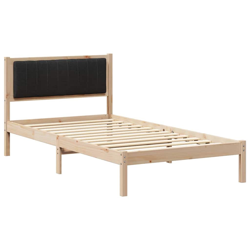 Krevetni okvir s tapiciranim uzglavljem Crna 100 x 200 cm Smeđa