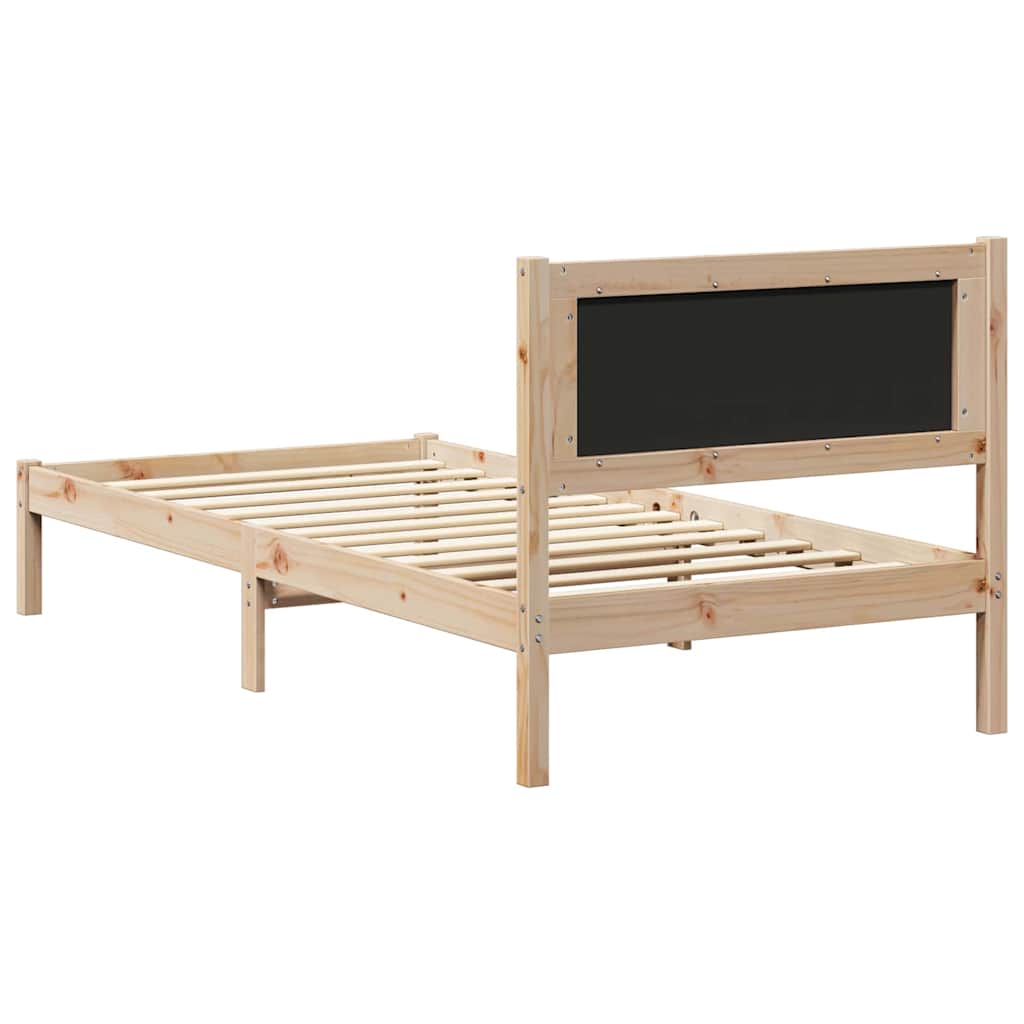 Krevetni okvir s tapiciranim uzglavljem Tamno siva 90 x 190 cm Smeđa