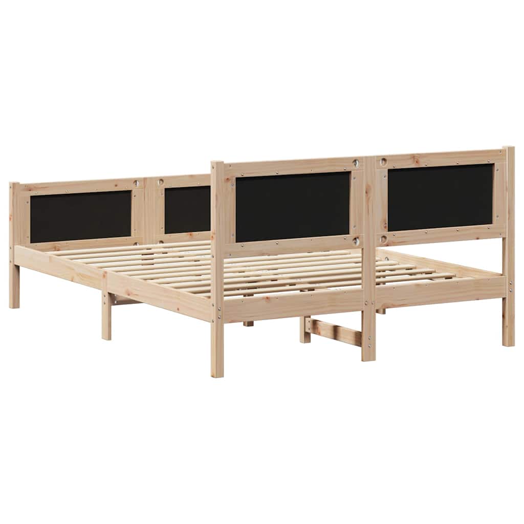Krevetna konstrukcija s uzglavljem Crna 140 x 190 cm tkanina Smeđa