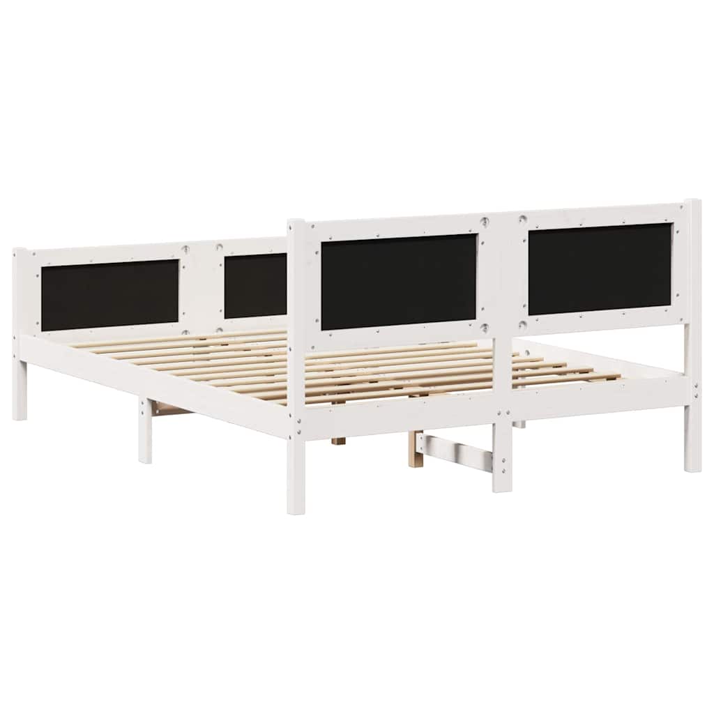 Krevetna konstrukcija Svijetlo siva 140 x 190 cm tkanina Bijela