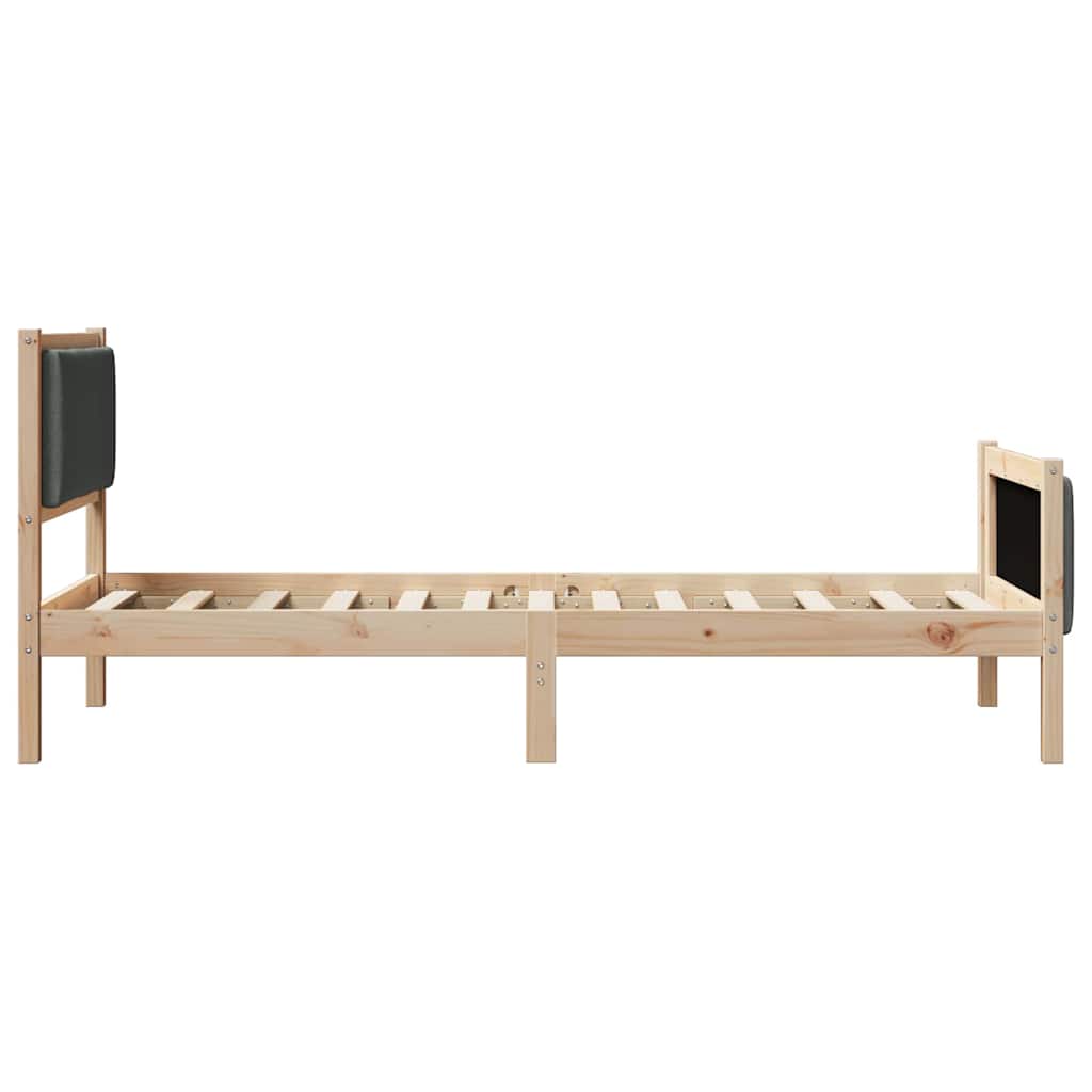 Krevetna konstrukcija Tamno siva 90 x 200 cm tkanina Smeđa
