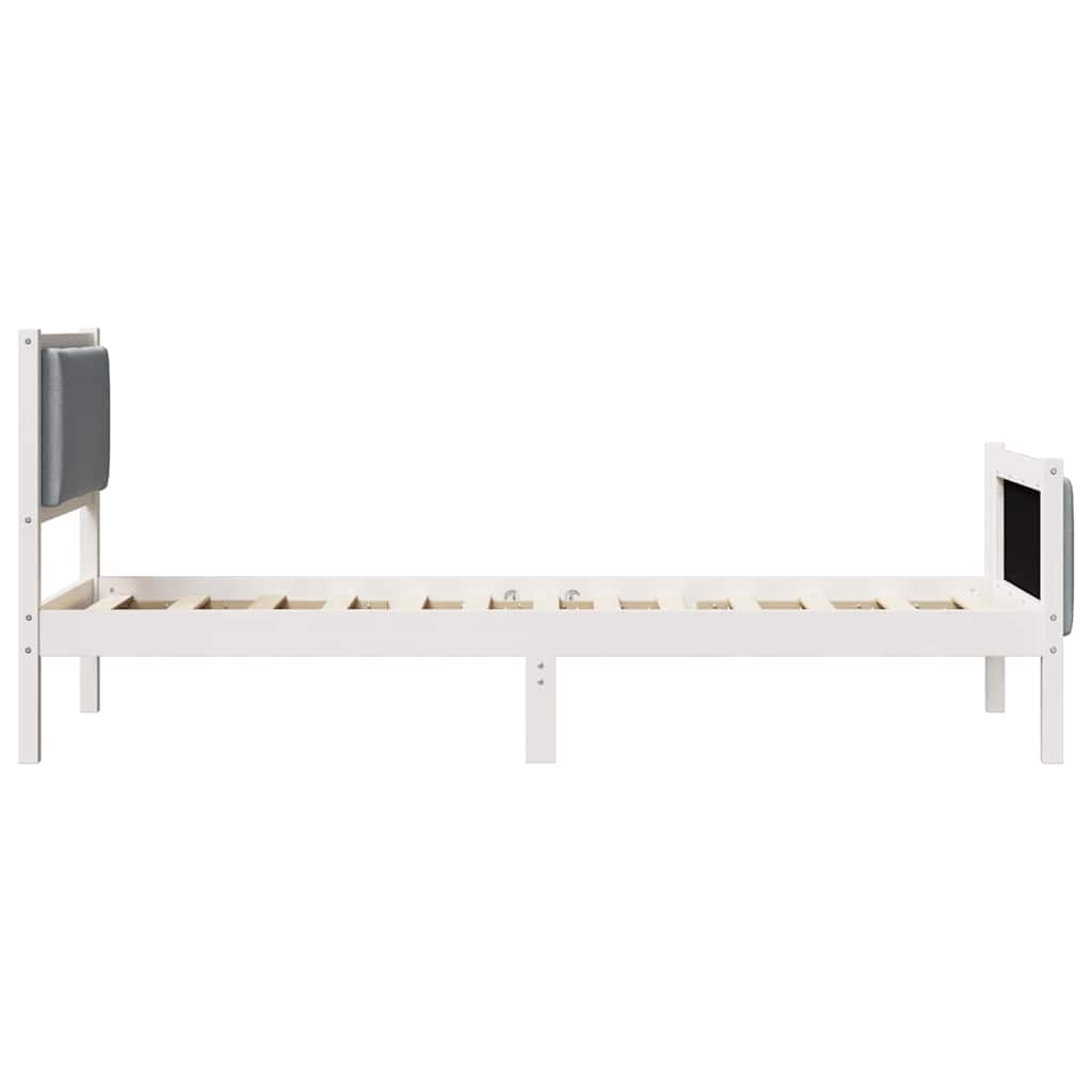Krevetna konstrukcija Svijetlo siva 80 x 200 cm tkanina Bijela