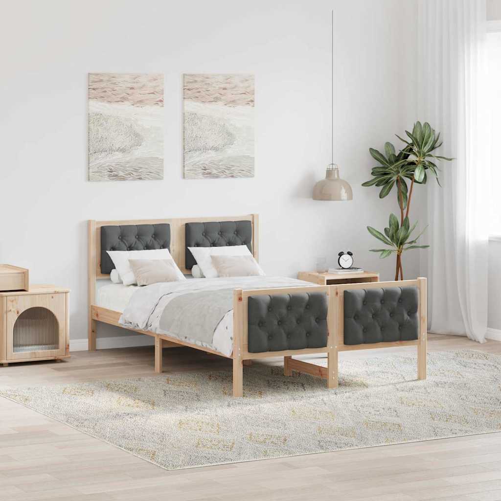 Krevetna konstrukcija s uzglavljem Tamno siva 120 x 200 cm Smeđa
