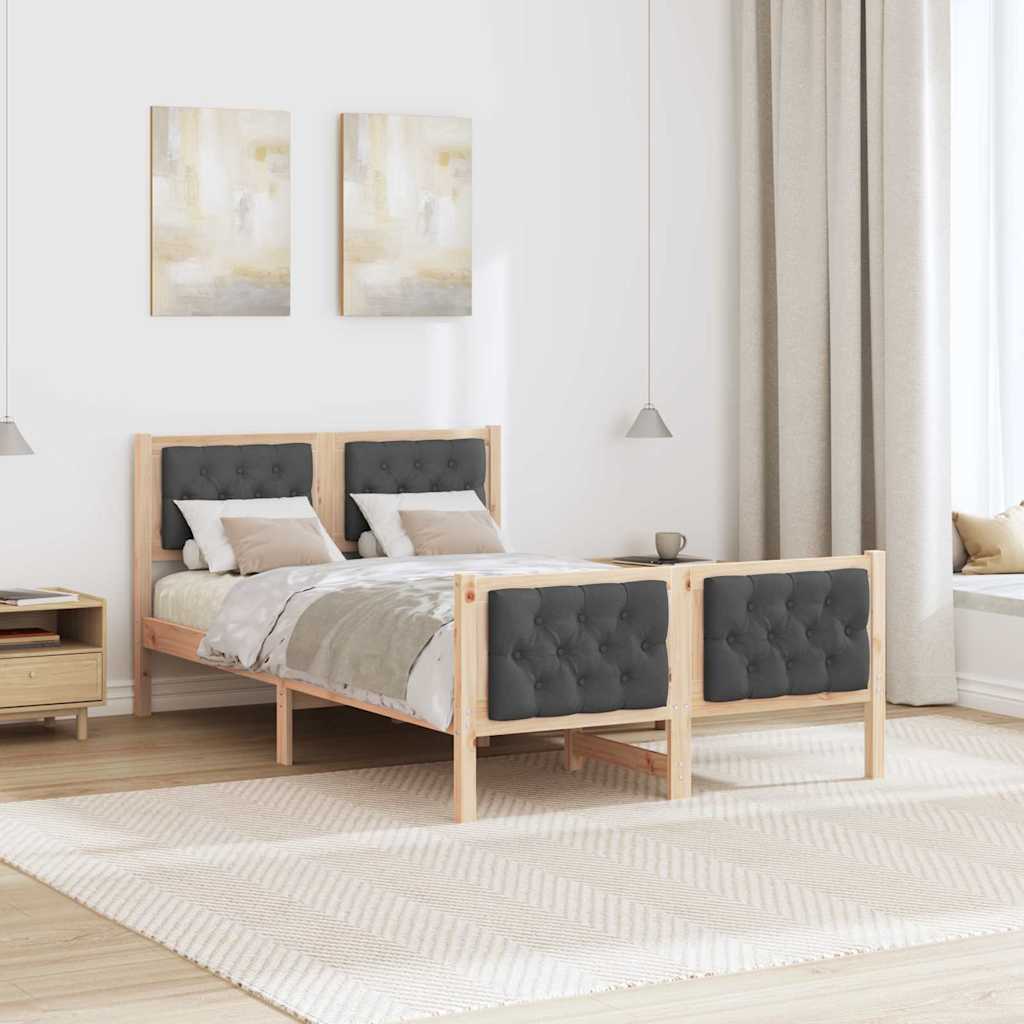 Krevetna konstrukcija s uzglavljem Tamno siva 120 x 200 cm Smeđa