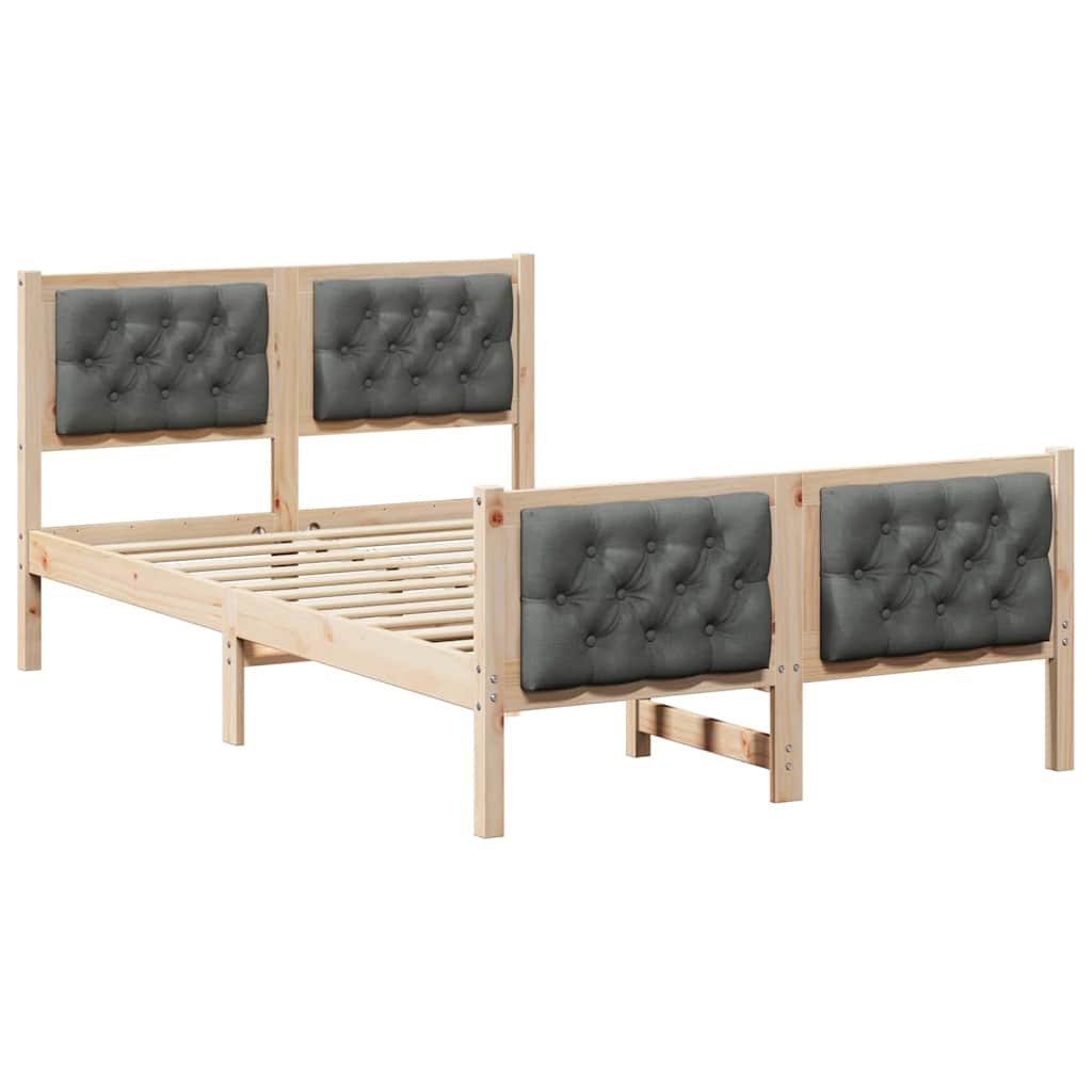 Krevetna konstrukcija s uzglavljem Tamno siva 120 x 200 cm Smeđa