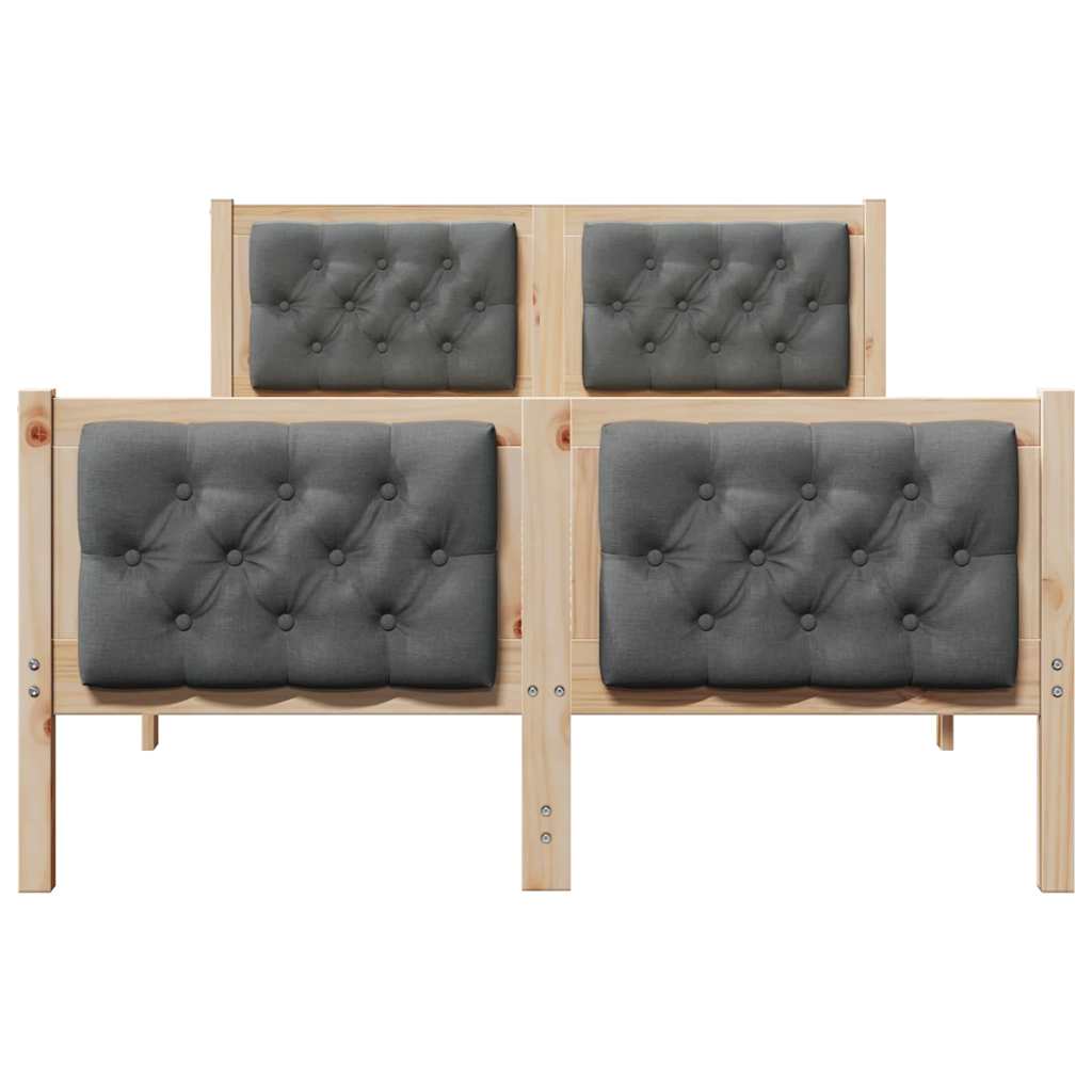 Krevetna konstrukcija s uzglavljem Tamno siva 120 x 200 cm Smeđa