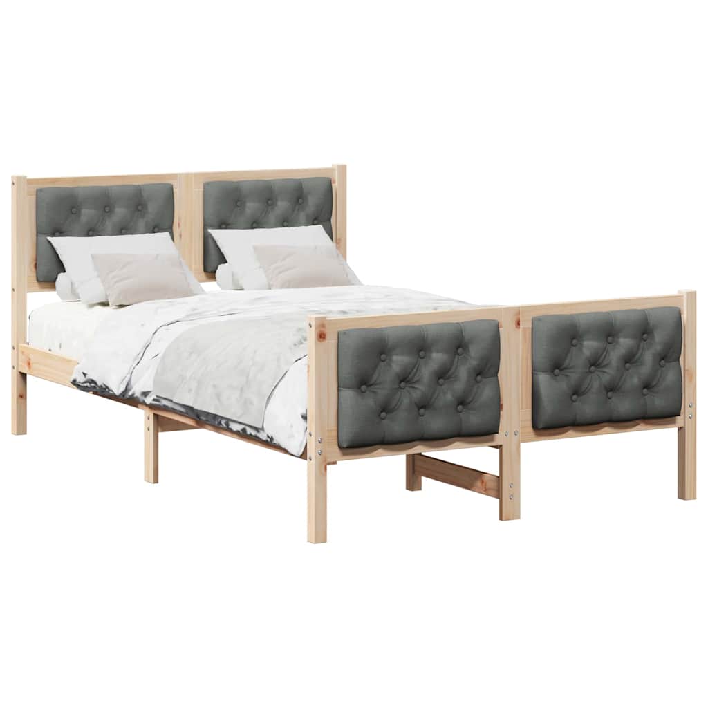 Krevetna konstrukcija s uzglavljem Tamno siva 120 x 200 cm Smeđa