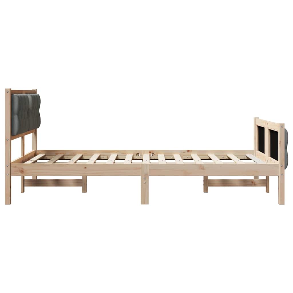 Krevetna konstrukcija s uzglavljem Tamno siva 120 x 190 cm Smeđa