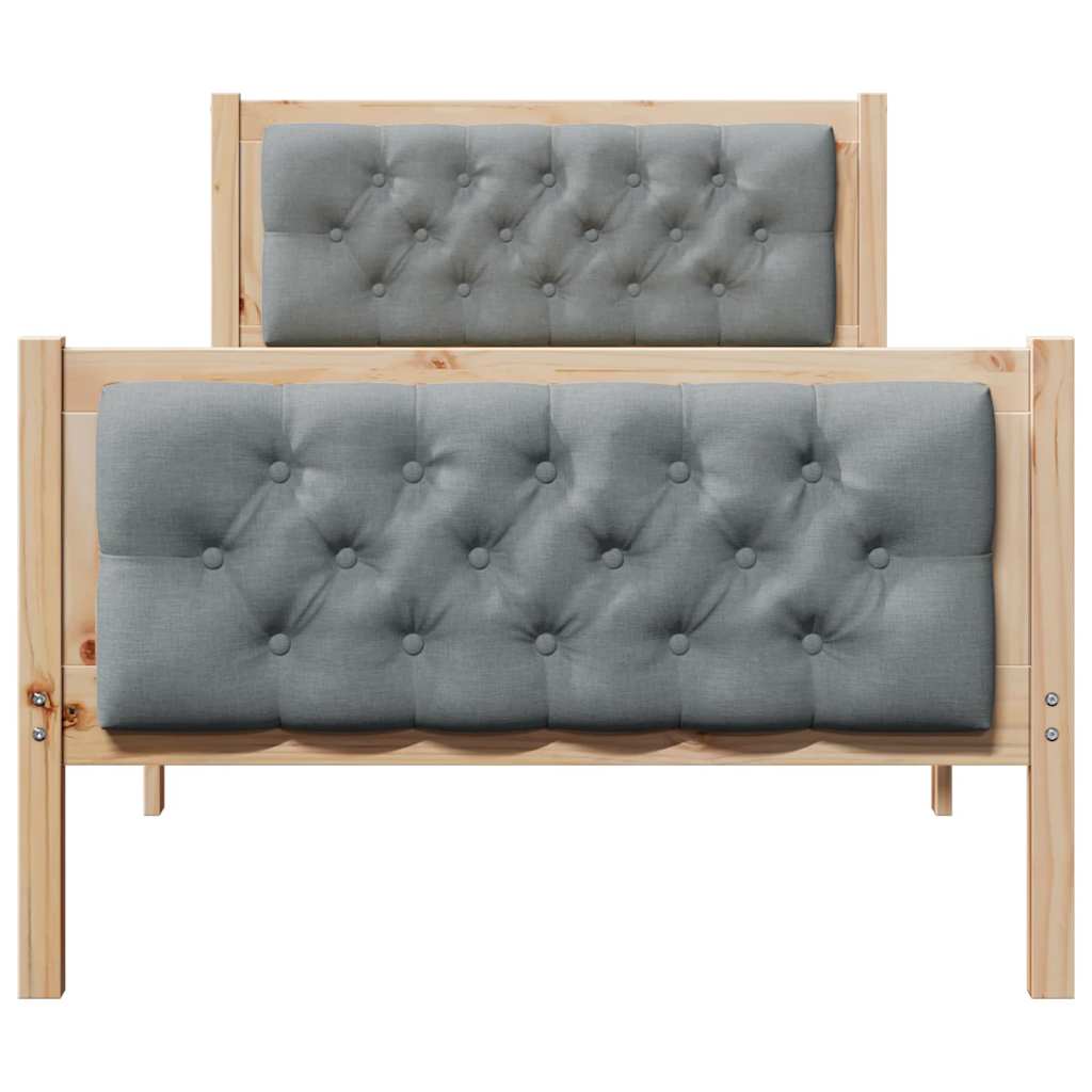 Krevetna konstrukcija s uzglavljem Svijetlo siva 90 x 200 cm Smeđa
