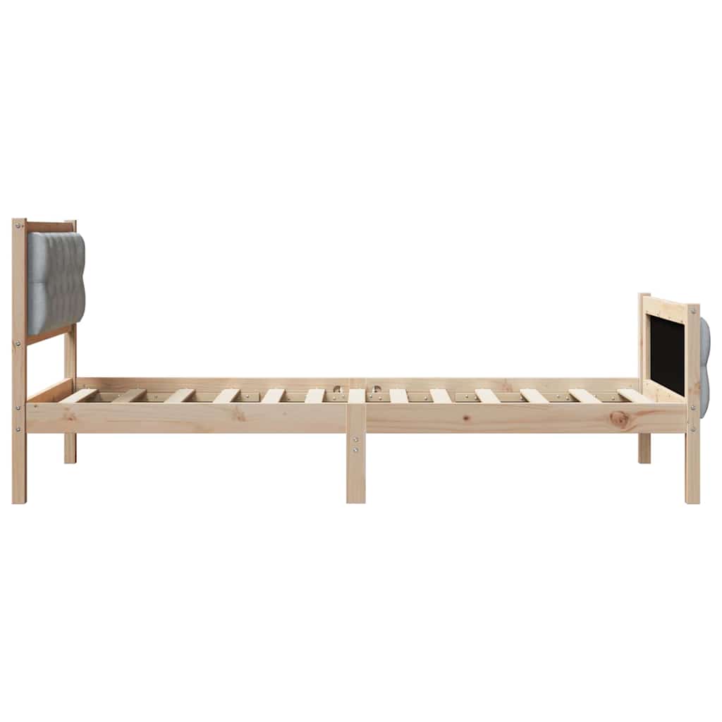 Krevetna konstrukcija s uzglavljem Svijetlo siva 90 x 200 cm Smeđa