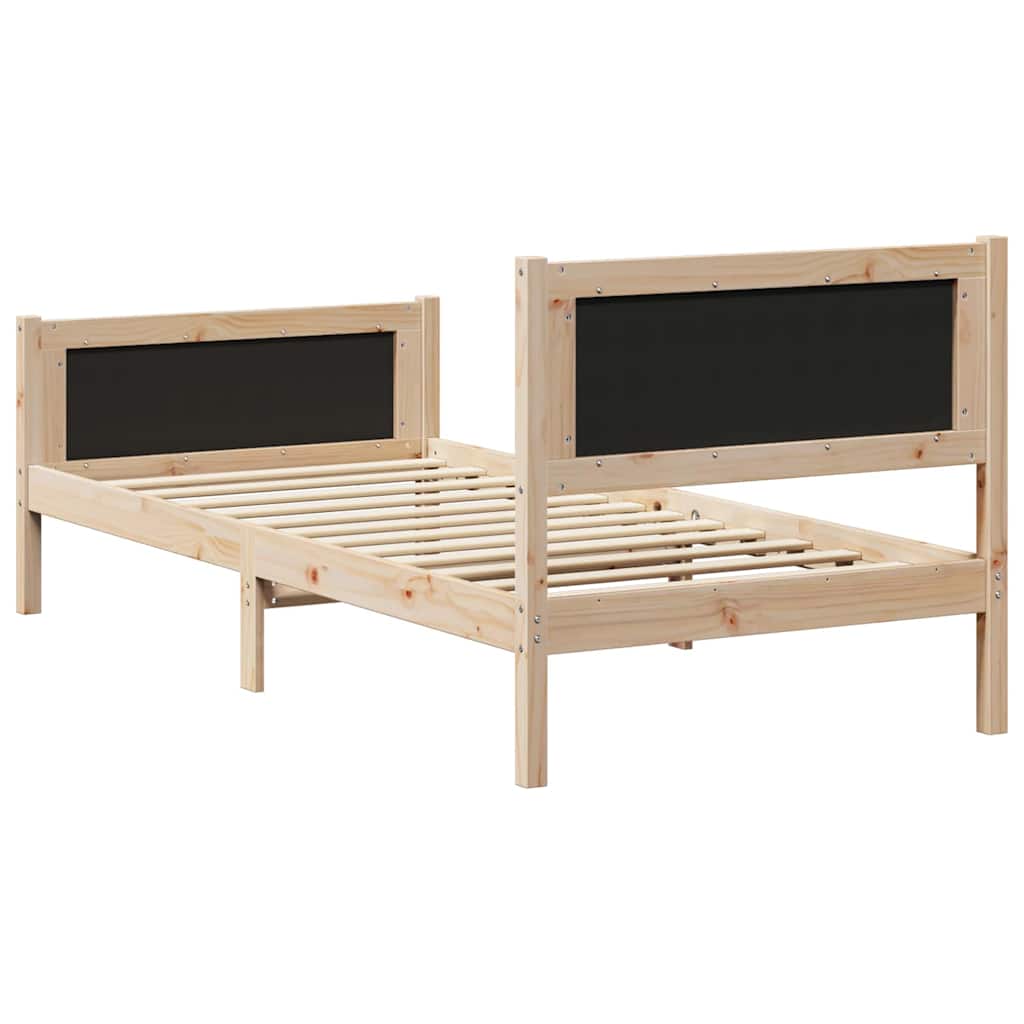 Krevetna konstrukcija Tamno siva 90 x 200 cm Čvrsto borovo drvo Smeđa