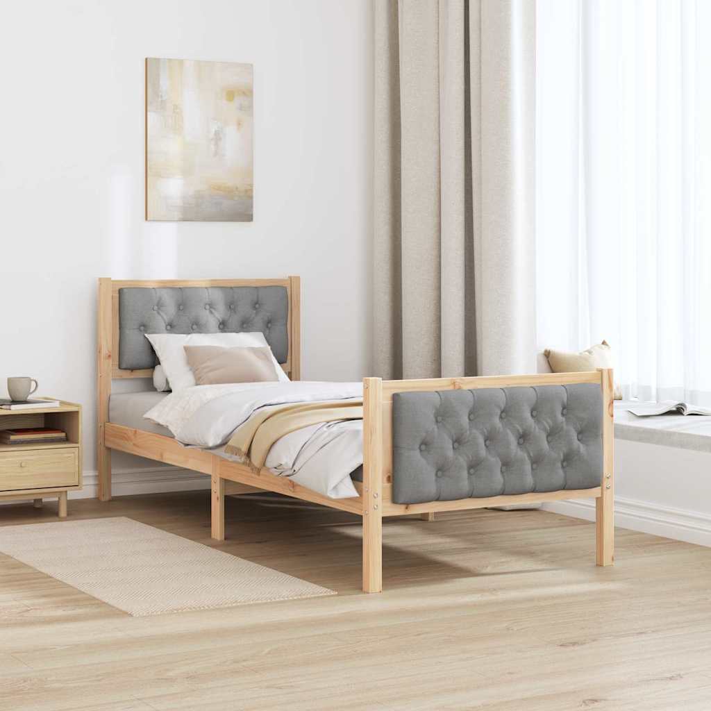 Krevetna konstrukcija s uzglavljem Svijetlo siva 80 x 200 cm Smeđa