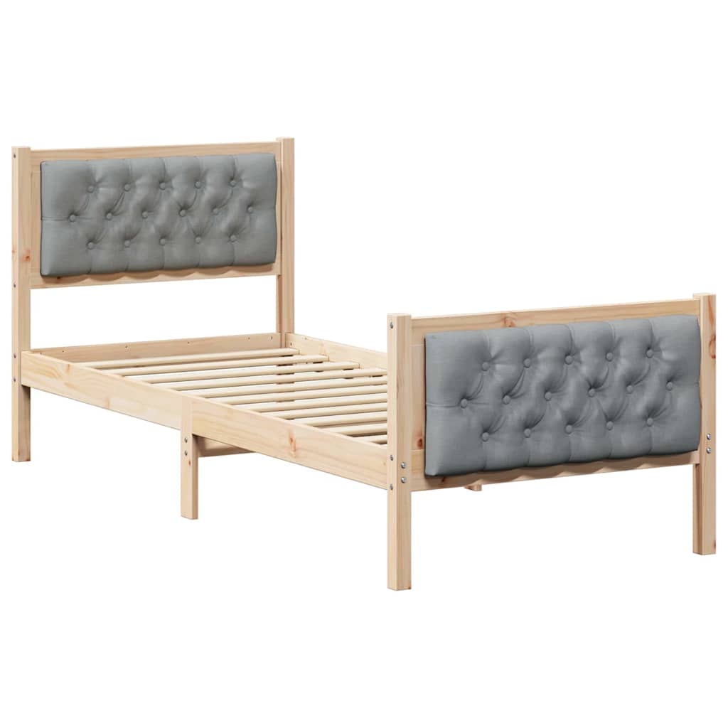 Krevetna konstrukcija s uzglavljem Svijetlo siva 80 x 200 cm Smeđa