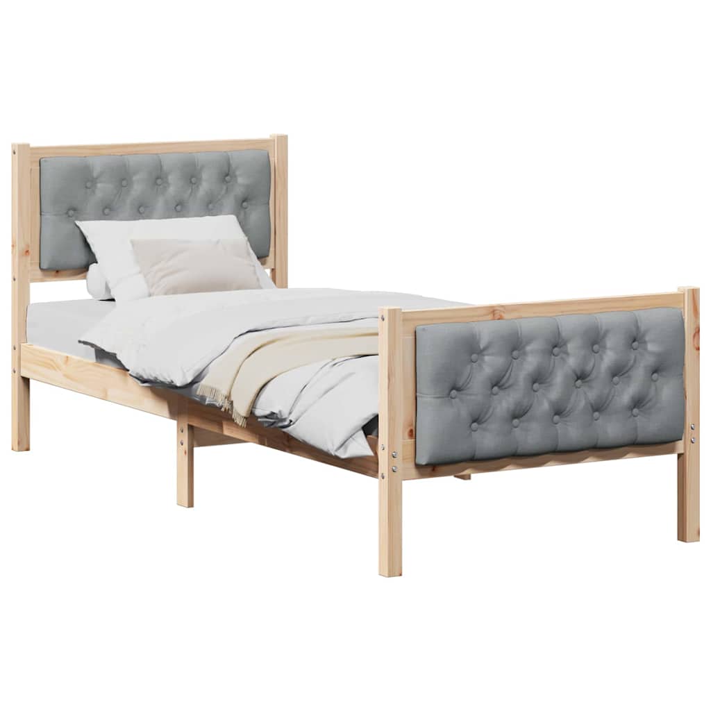 Krevetna konstrukcija s uzglavljem Svijetlo siva 80 x 200 cm Smeđa