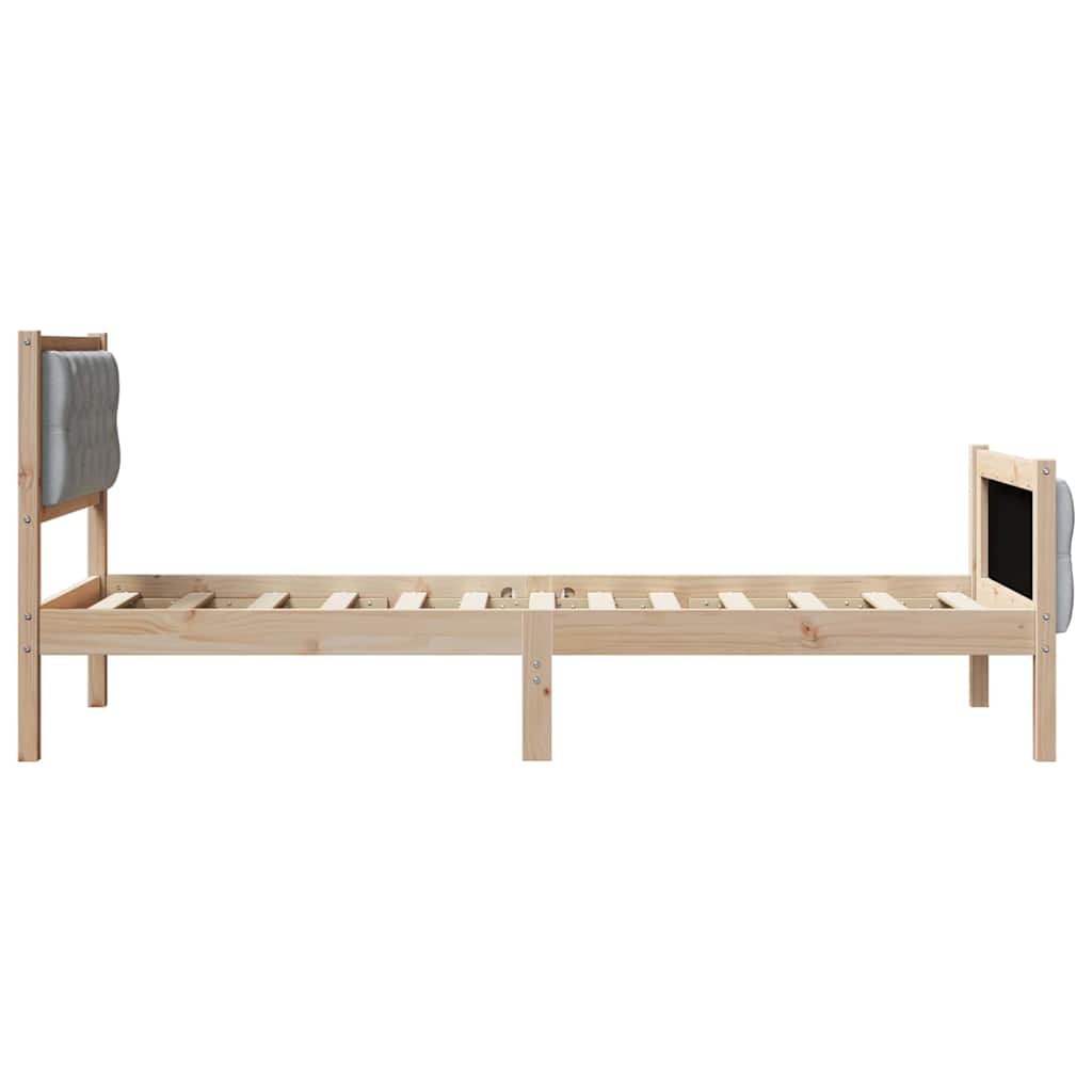 Krevetna konstrukcija s uzglavljem Svijetlo siva 80 x 200 cm Smeđa