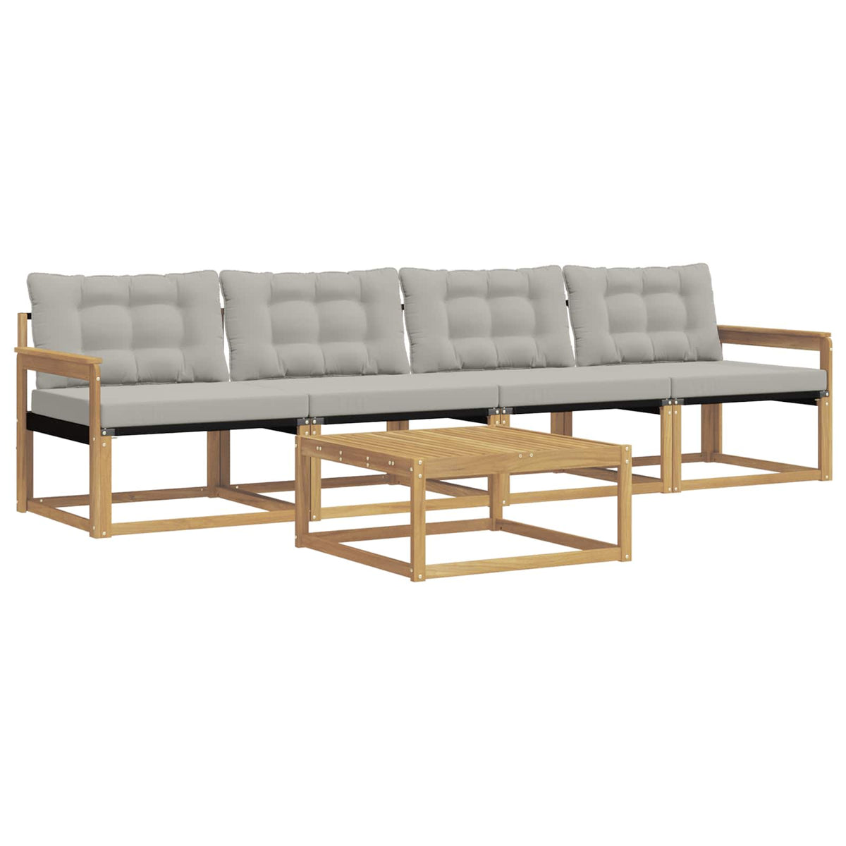 Set vanjskih sofa 5 kom. Bijela i svjetlosiva Smeđa 79 x 79 x 37 cm
