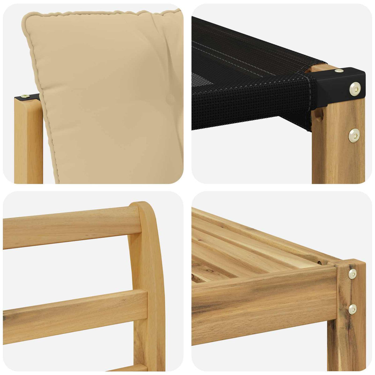 Set vanjskih sofa 6 kom. Bijela i bež Smeđa 79 x 79 x 37 cm