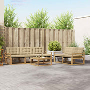 Set vanjskih sofa 6 kom. Bijela i bež Smeđa 79 x 79 x 37 cm