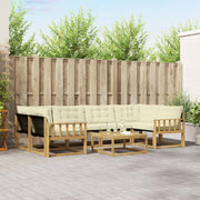 Set vanjskih sofa 7 kom. Bijela i krem Smeđa 79 x 79 x 37 cm