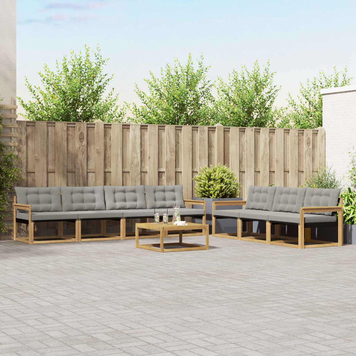 Set vanjskih sofa 8 kom. Bijela i svjetlosiva