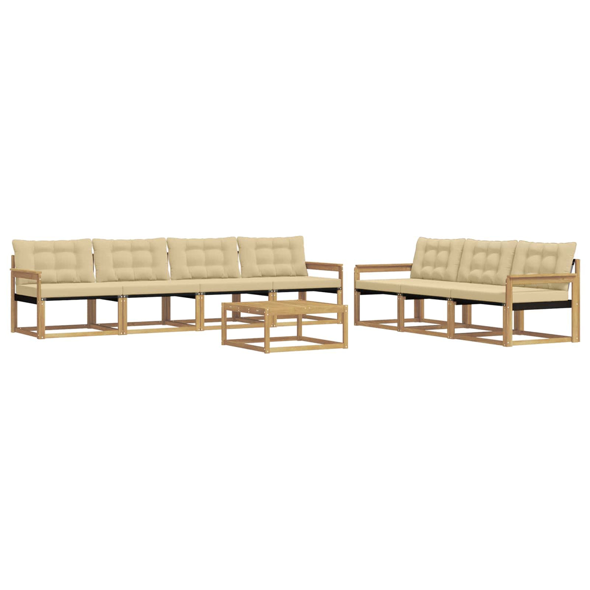 Set vanjskih sofa 8 kom. Bijela i bež
