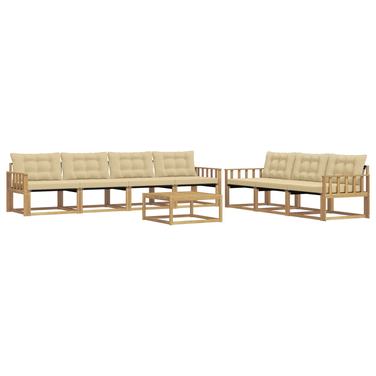 Set vanjskih sofa 8 kom. Bijela i bež