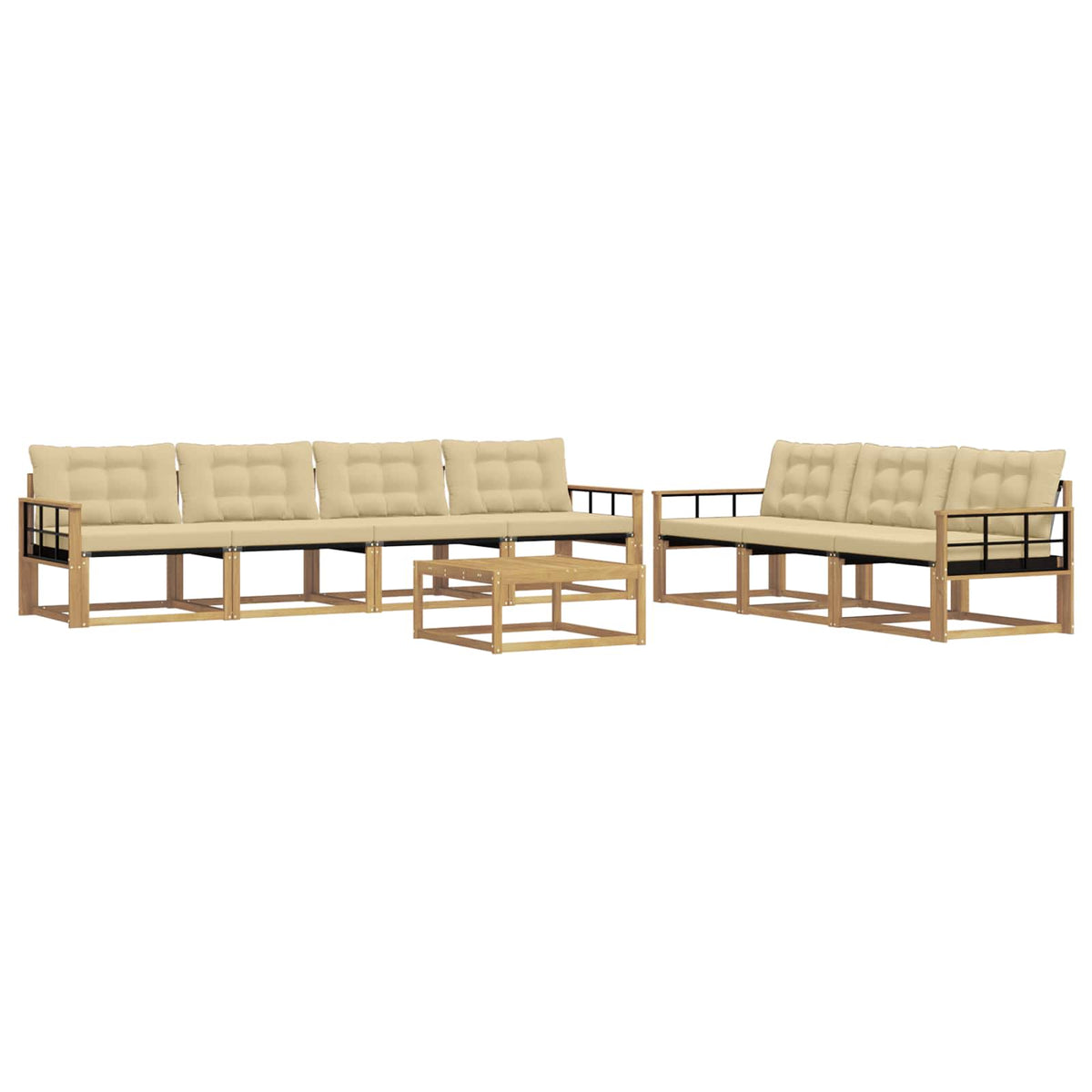 Set vanjskih sofa 8 kom. Bijela i bež