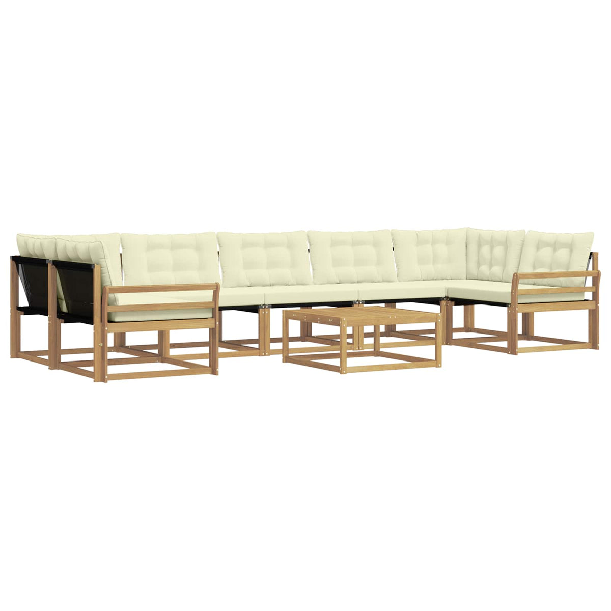 Set vanjskih sofa 8 kom. Bijela i krem Smeđa 79 x 79 x 37 cm