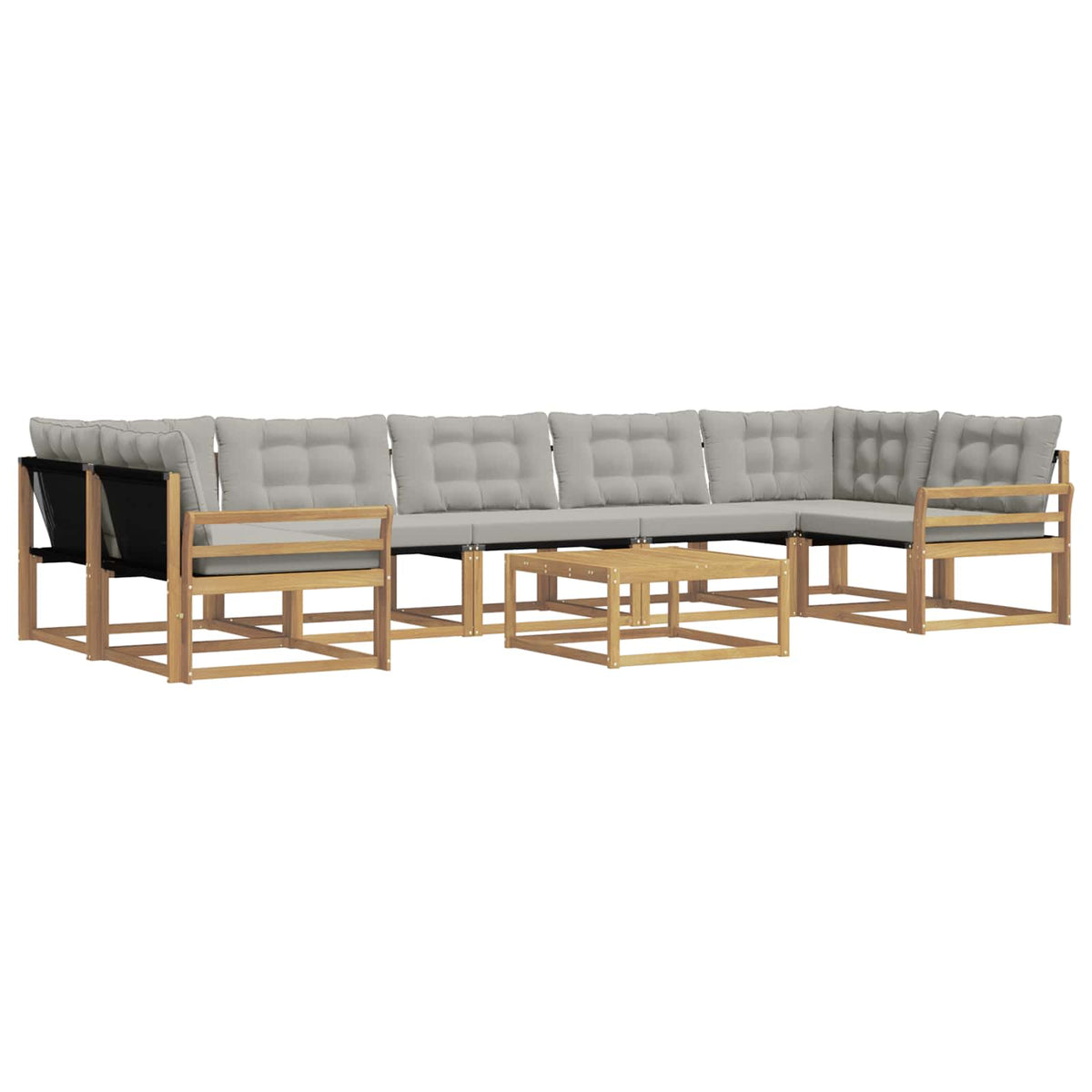 Set vanjskih sofa 8 kom. Bijela i svjetlosiva Smeđa 79 x 79 x 37 cm
