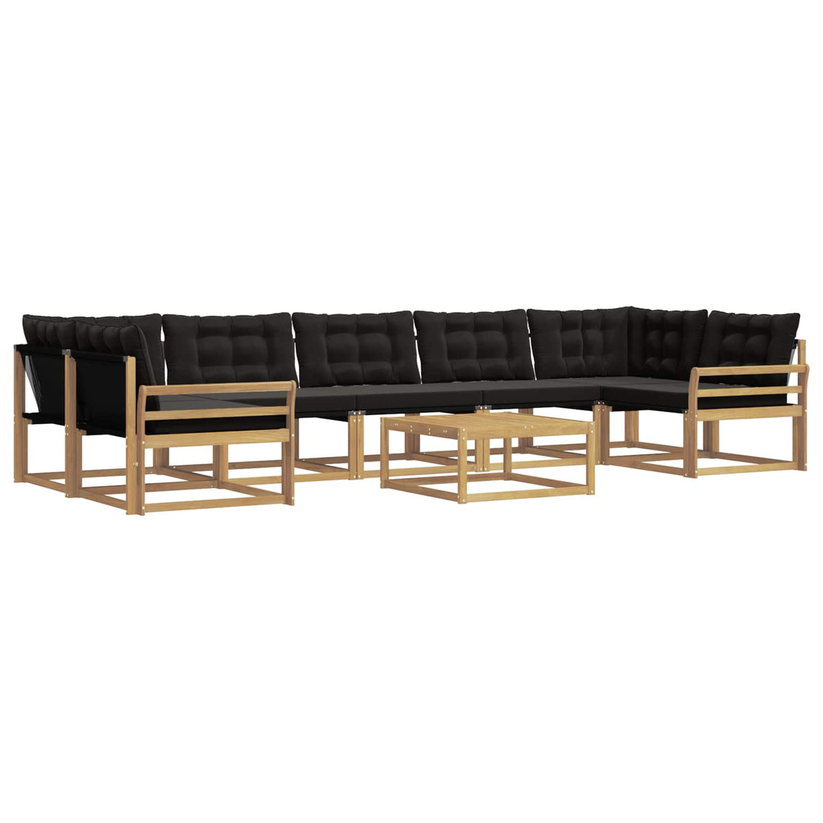 Set vanjskih sofa 8 kom. Bijela i crna Smeđa 79 x 79 x 37 cm