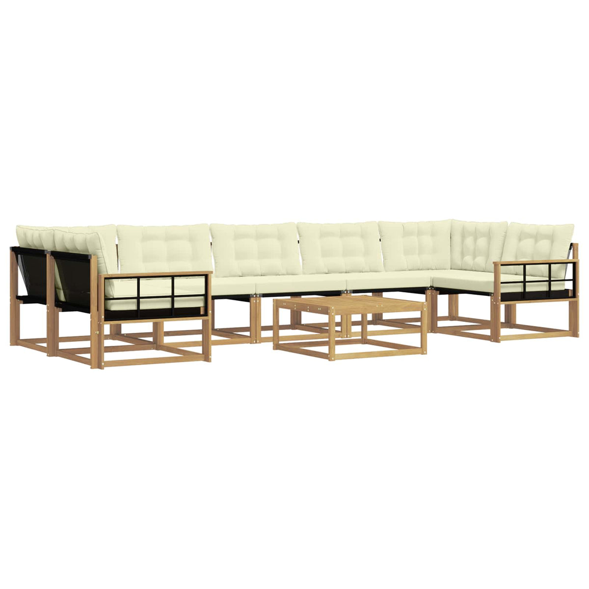 Set vanjskih sofa 8 kom. Bijela i krem Smeđa 79 x 79 x 37 cm