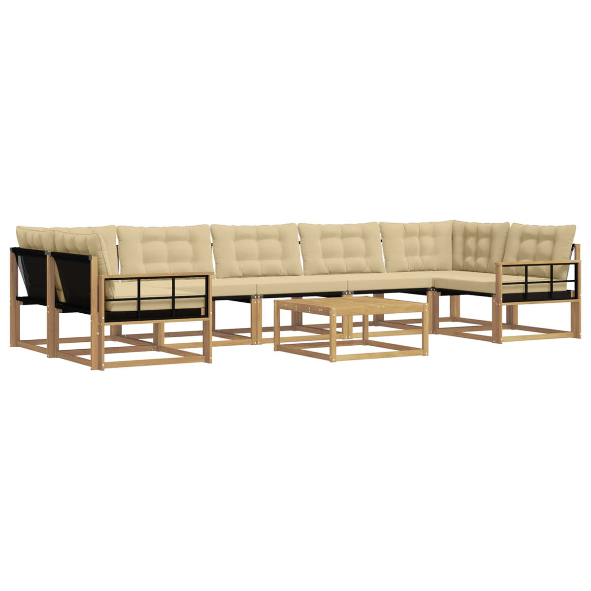 Set vanjskih sofa 8 kom. Bijela i bež Smeđa 79 x 79 x 37 cm