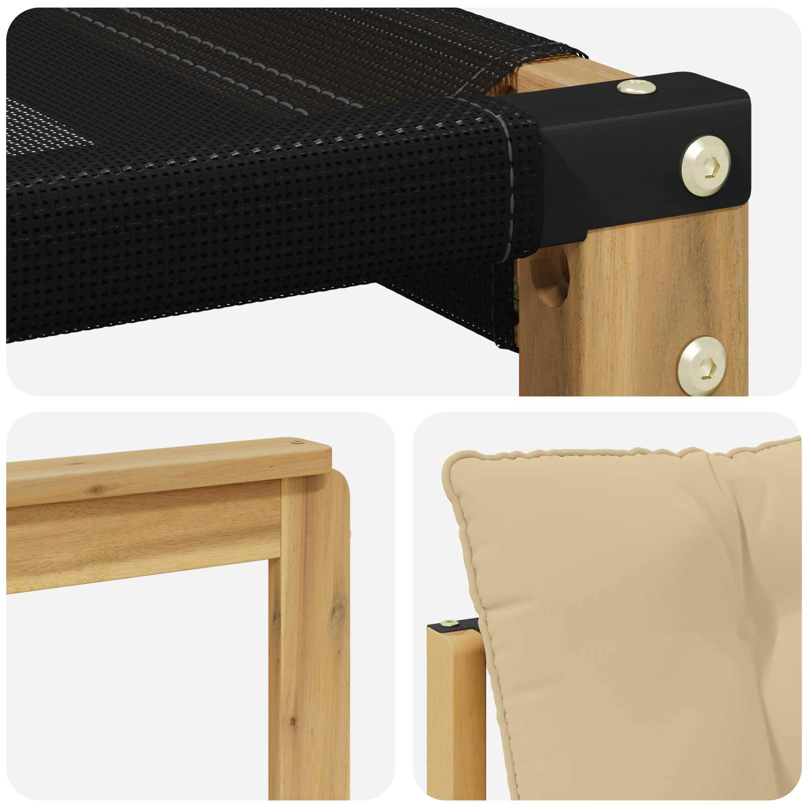 Set vanjskih sofa s jastukom 4 pcs Bijela i bež
